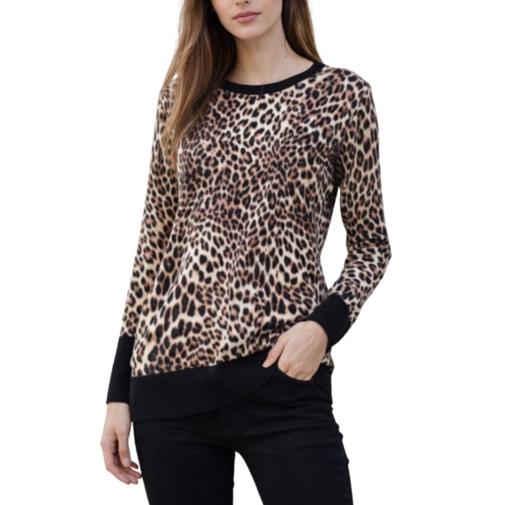 Worthington Leopard Print Sweater – Size Large
